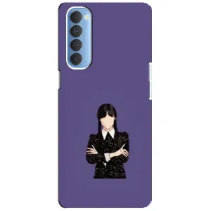 Чохли Венсдей на Oppo Reno 4 Pro Уенсдей (AlphaPrint) (Венздей у чорному)