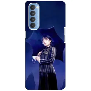Чохли Венсдей на Oppo Reno 4 Pro Уенсдей (AlphaPrint) (Венздей з парасолькою)