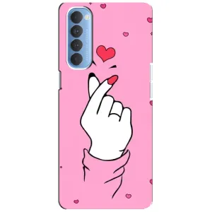 Чохол з принтом для Oppo Reno 4 Pro (AlphaPrint - Знак сердечка)