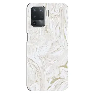 Мраморный чехол на OPPO Reno 5 Lite (VPrint) (Белый мрамор)