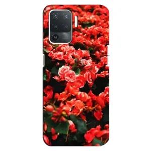 Чехлы с Цветами для OPPO Reno 5 Lite (VPrint) (Цветы красные)
