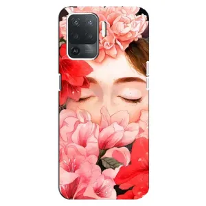 Чехлы (ART) Цветы на OPPO Reno 5 Lite (VPrint) (Глаза в цветах)