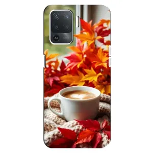 Чехол с уникальным дизайном «Осень с кофе» для OPPO Reno 5 Lite
