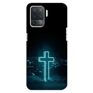 Чехол для OPPO Reno 5 Lite (AlphaPrint) - (Христианские) (Крест и город)