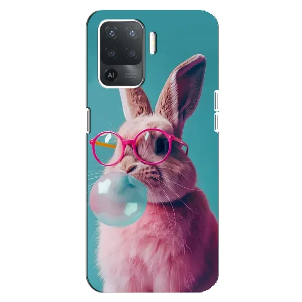 Чохол з принтом «Кролик в окулярах» для OPPO Reno 5 Lite