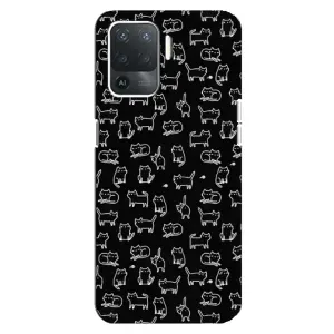 Чехол с принтом для OPPO Reno 5 Lite (AlphaPrint) Модные коты (Меленькие котики)
