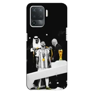 Чехлы для OPPO Reno 5 Lite (Leo чемпион) (AlphaPrint) (Месси в накидке)