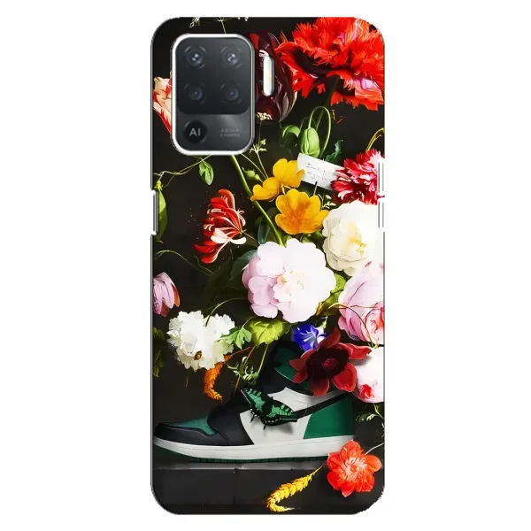 Чехол с принтом «Nike цветы» для OPPO Reno 5 Lite Чехол с принтом «Nike цветы» для OPPO Reno 5 Lite