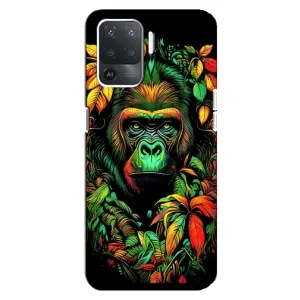 Чохол з Мавпами OPPO Reno 5 Lite - (AlphaPrint) (Мавпа в квітах)