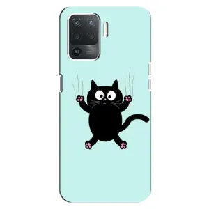 Чехол с принтом для OPPO Reno 5 Lite (AlphaPrint) Модные коты (Падающий кот)