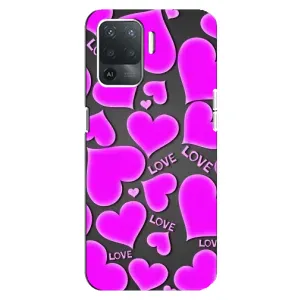 Чехлы для любимой на Оппо Рено 5 Лайт (VPrint) (Pink hearts)