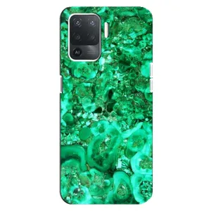 Мраморный чехол на OPPO Reno 5 Lite (VPrint) (Салатный Мрамор)