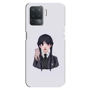 Чехлы Венсдей на OPPO Reno 5 Lite Уэнсдей (AlphaPrint) (Уэнздей и Вещь)