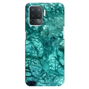 Мраморный чехол на OPPO Reno 5 Lite (VPrint) (Зеленый мрамор)