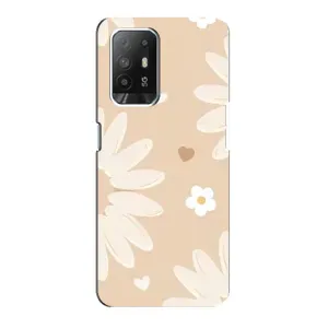 Чохол з квітковим принтом на OPPO Рeнo 5з (Бежеві квіти)