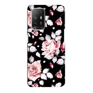 Чохли з квітами для Oppo Reno 5z (VPrint) (Квіти на чорному)