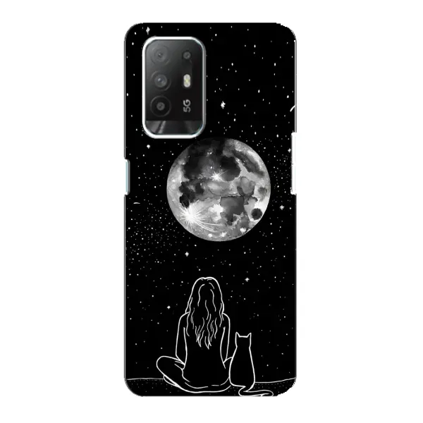Чохол з принтом «Дівчина з котом» для OPPO Reno 5z Чохол з принтом «Дівчина з котом» для OPPO Reno 5z