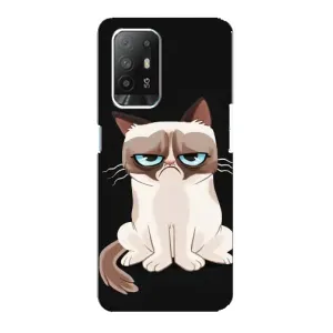 Чохол з принтом для Oppo Reno 5z (AlphaPrint) Модні коти (Сумний кіт)