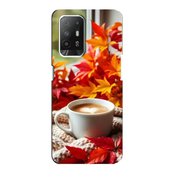 Чехол с принтом «Кофе и листья» для OPPO Reno 5z Чехол с принтом «Кофе и листья» для OPPO Reno 5z