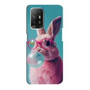 Чохол з принтом стильні тварини для OPPO Рeнo 5з (Кролик в окулярах)