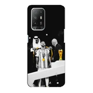 Чехлы для Oppo Reno 5z (Leo чемпион) (AlphaPrint) (Месси в накидке)