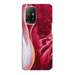 Чохол для OPPO Рeнo 5з - з принтом (Дизайнерські) (AlphaPrint) (Мрамор червоний)