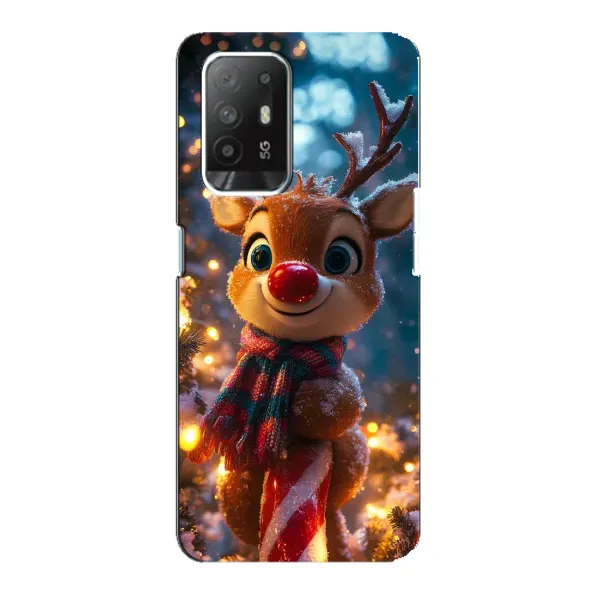 Чохол з принтом «Олень з шарфом» для OPPO Reno 5z