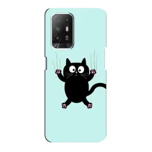 Чохол з принтом для Oppo Reno 5z (AlphaPrint) Модні коти (Падаючий кіт)