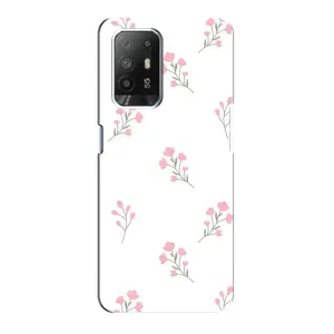 Чохол з квітковим принтом на OPPO Рeнo 5з (Рожеві квіти)