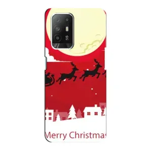 Рождественские Чехлы для Oppo Reno 5z (VPrint) (Санта с оленями)