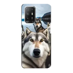 Чохол з Хаскі Oppo Reno 5z - (AlphaPrint) (Селфі Хаскі)