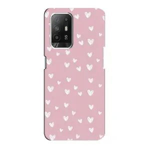 Чохол з розовим принтом для Oppo Reno 5z (Сердечки на рожевому)