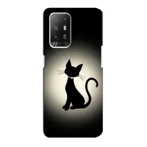 Чохол з принтом для Oppo Reno 5z (AlphaPrint) Модні коти (Силует котика)