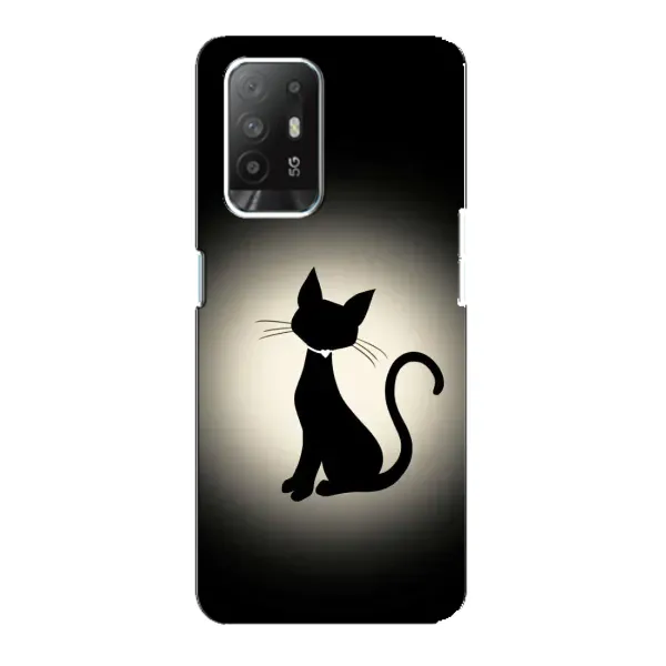 Чохол з принтом «Силует котика» для OPPO Reno 5z