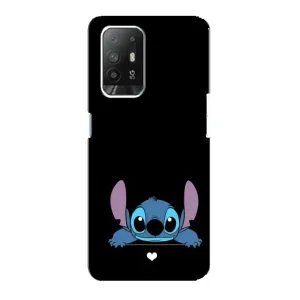 Чохол з принтом Стіч на OPPO Reno 5z (Стіч на чорному)