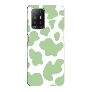 Чохол з принтом корови на OPPO Рeнo 5з (Зелений принт)