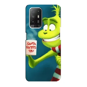 Рождественские Чехлы для Oppo Reno 5z (VPrint) (Зеленый Гринч)
