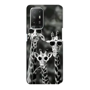 Силіконовий чохол з КАРТИНКАМИ літо для Oppo Reno 5z (AlphaPrint) (Жирафи в окулярах)