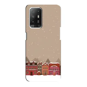 Новогодние, Праздничные Чехлы для Oppo Reno 5z - 2024 год (Зимний город)