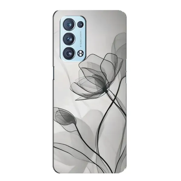 Чохол з принтом «Чорні квіти» для OPPO Reno6 Pro Plus 5G Чохол з принтом «Чорні квіти» для OPPO Reno6 Pro Plus 5G
