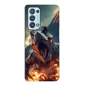 Чехол с картинкой «Хищники» для Oppo Reno6 Pro Plus 5G (Огненный динозавр)