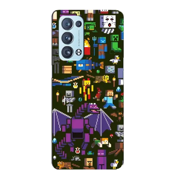 Чохол з принтом «Колаж Майнкрафт» для OPPO Reno6 Pro Plus 5G Чохол з принтом «Колаж Майнкрафт» для OPPO Reno6 Pro Plus 5G