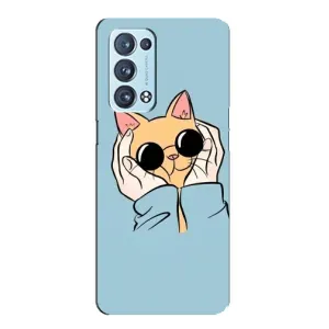 Чохол з принтом «Котик в окулярах» для OPPO Reno6 Pro Plus 5G