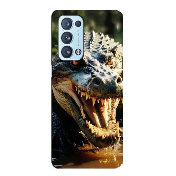 Чехол с принтом «Опасный крокодил» для OPPO Reno6 Pro Plus 5G