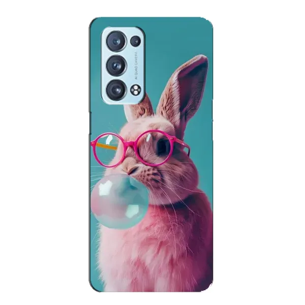 Чехол с принтом «Кролик в очках» для OPPO Reno6 Pro Plus 5G