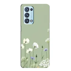Чохол з квітковим принтом на OPPO Reno6 Pro Plus 5G . українською . (Квіти на зеленому)