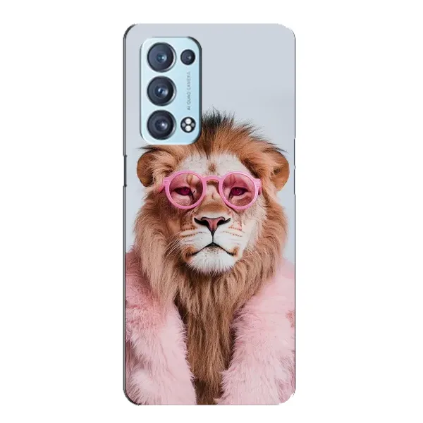Чехол с принтом «Лев в очках» для OPPO Reno6 Pro Plus 5G