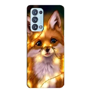 Чехол с принтом «Лисичка в гирляндах» для OPPO Reno6 Pro Plus 5G