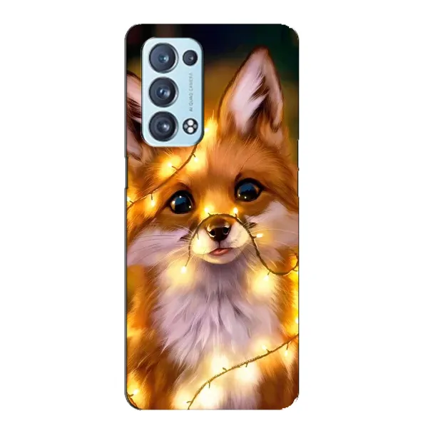 Чехол с принтом «Лисичка в гирляндах» для OPPO Reno6 Pro Plus 5G Чехол с принтом «Лисичка в гирляндах» для OPPO Reno6 Pro Plus 5G