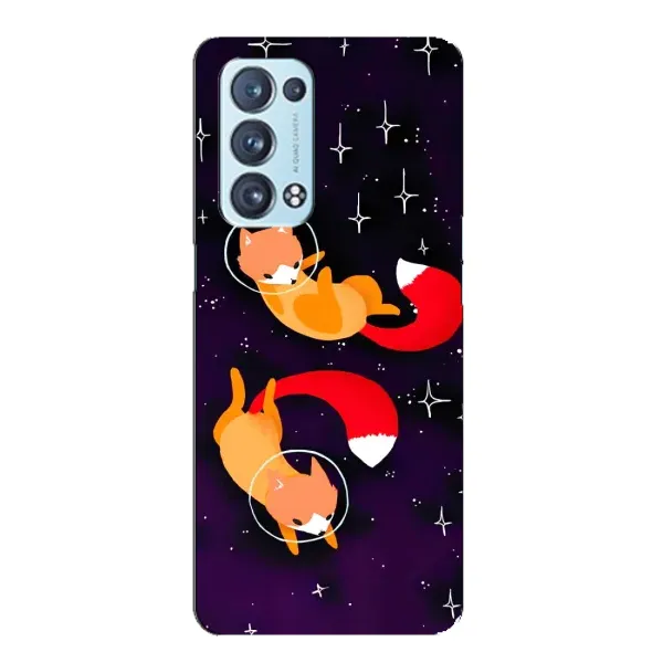 Чехол с принтом «Лисички космонавты» для OPPO Reno6 Pro Plus 5G Чехол с принтом «Лисички космонавты» для OPPO Reno6 Pro Plus 5G